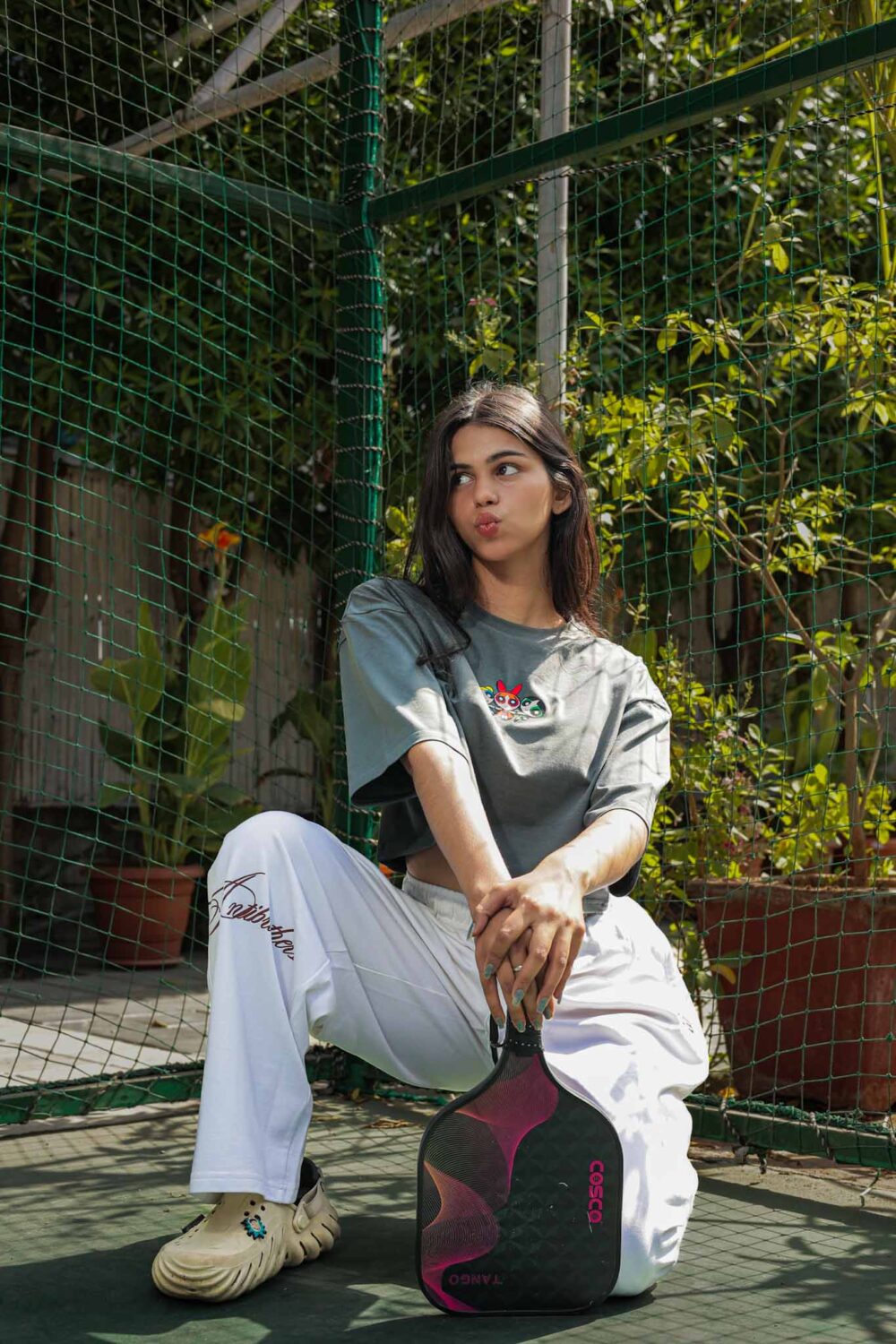 2 Grey Oversize Crop Top - Antibodies