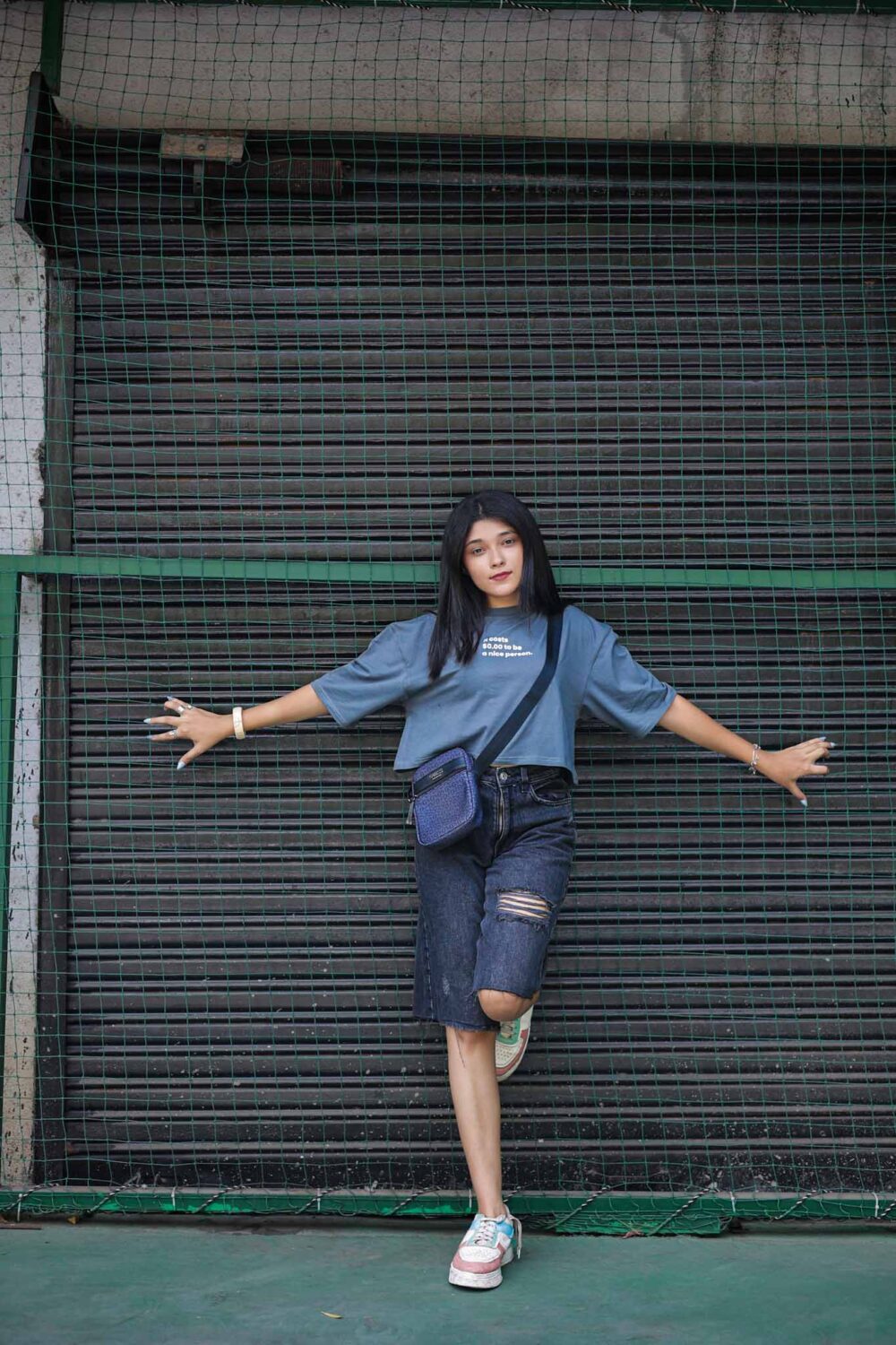 3 Grey Oversize Crop Top - Antibodies