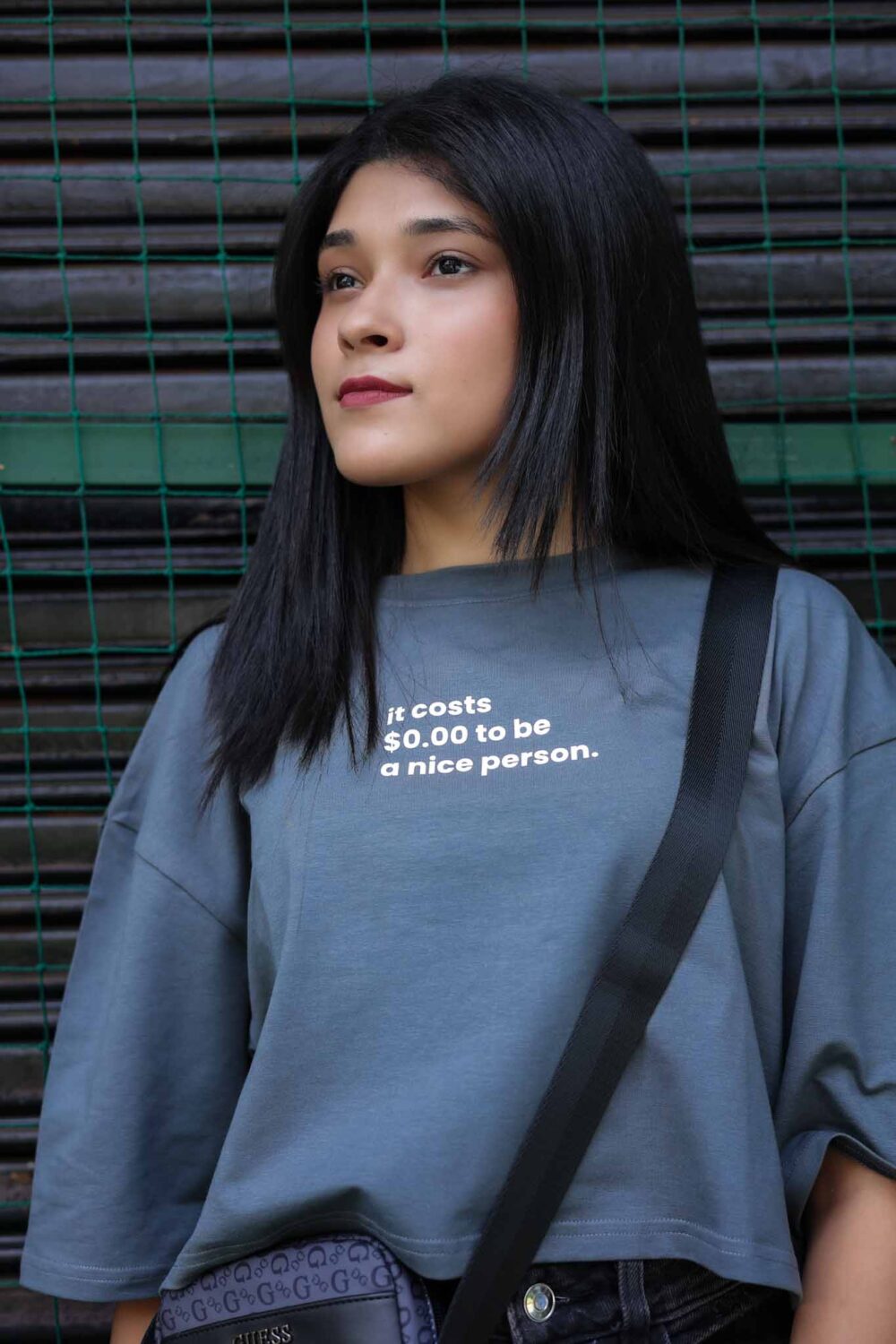 3 Grey Oversize Crop Top - Antibodies